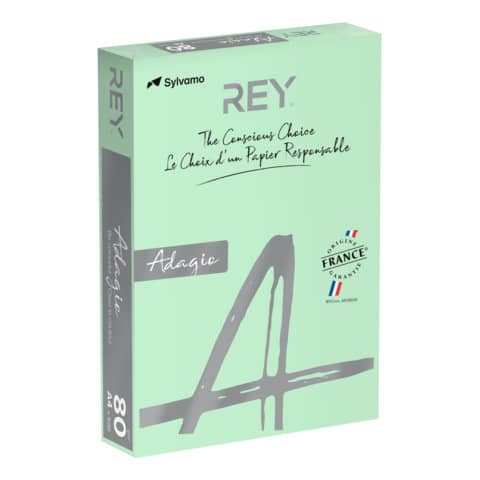 Carta colorata A4 Sylvamo Rey Adagio 80 g/m² verde - Risma da 500 fogli - ADAGI080X651